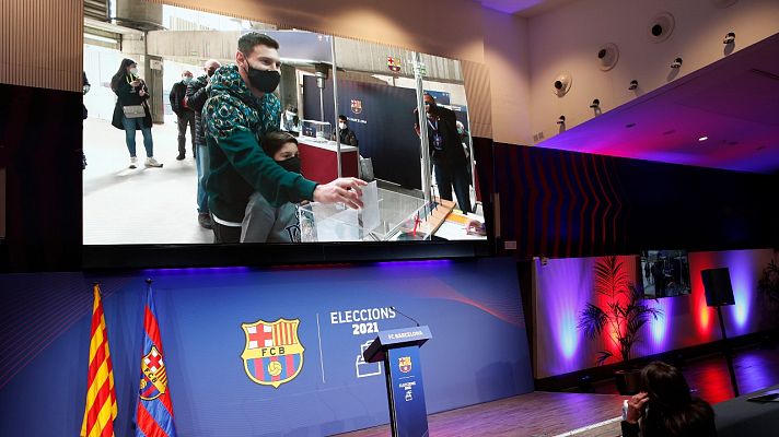 Telediario 1 - Leo Messi vota en las elecciones del Barcelona