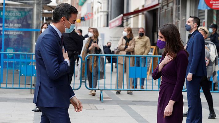 Telediario 1 - Los socios del Gobierno aparcan sus diferencias en un 8M con distintas miradas políticas