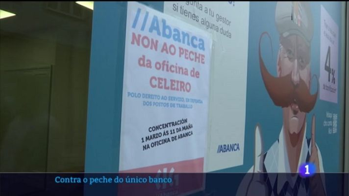 Telexornal - Galicia - Celeiro protesta polo peche do seu único banco