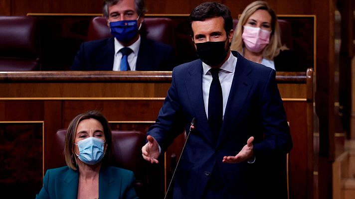 Informativo 24h - Casado reprocha a Sánchez el "apoyo" de Podemos a Puigdemont y el presidente le pide una oposición "útil"