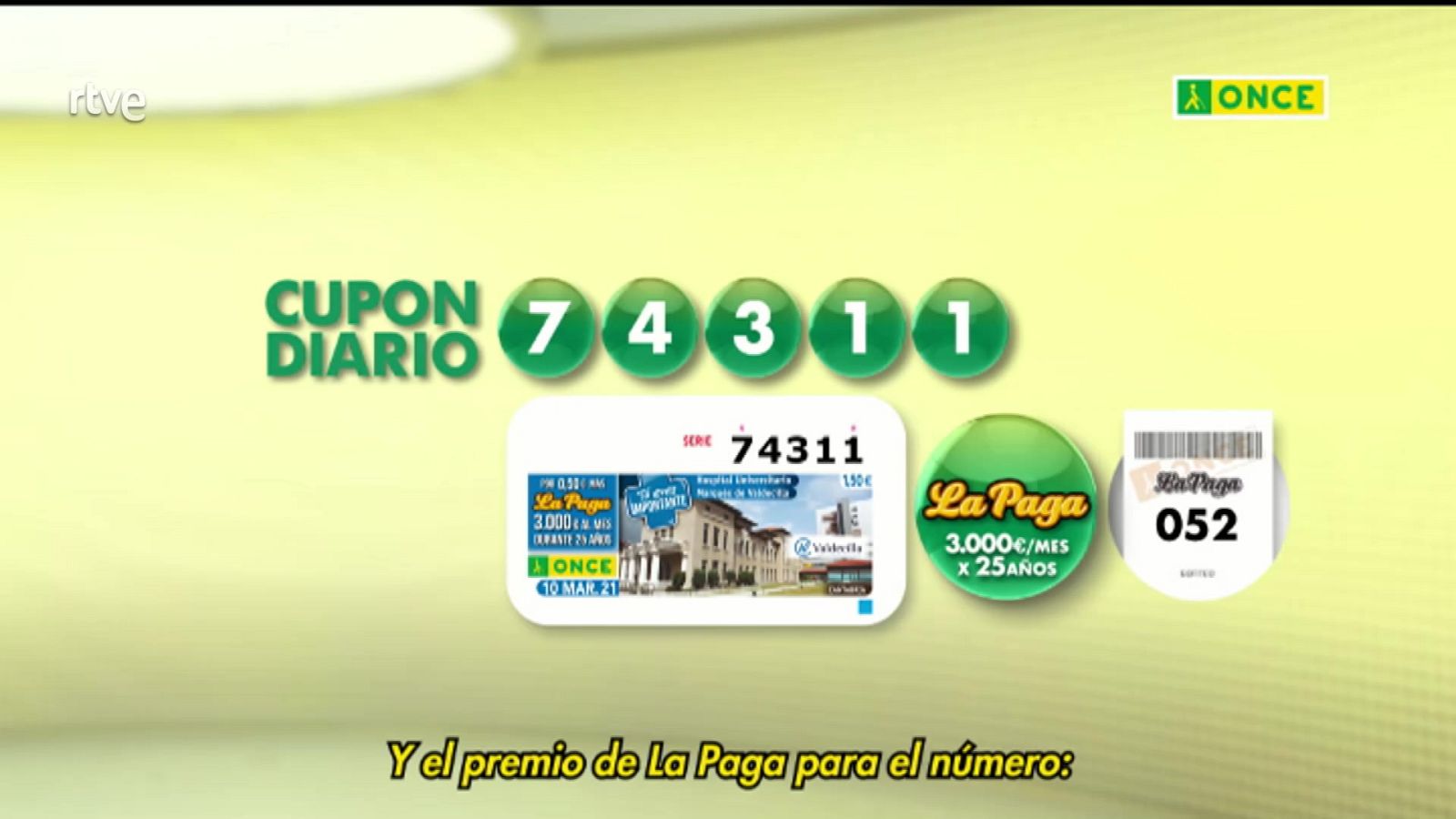 Sorteo ONCE - 10/03/21 - ver ahora