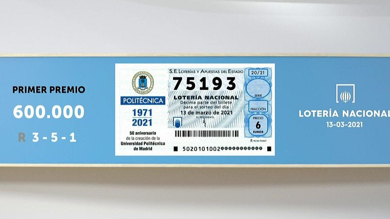 Sorteo de la Lotería Nacional del 13/03/2021 - Ver ahora