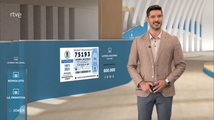  - Sorteo de la Lotería Nacional del 13/03/2021.