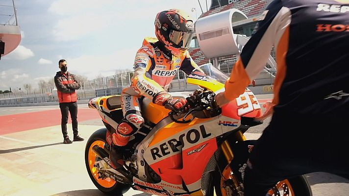 Telediario 1 - Marc Márquez vuelve a subirse a una moto casi ocho meses después