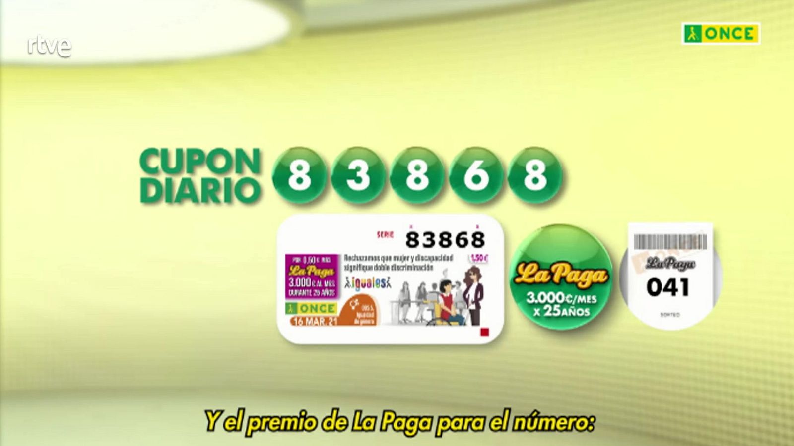 Sorteo ONCE - 16/03/21 - ver ahora