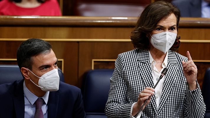 Informativo 24h - El PP acusa al PSOE de "traicionar" a la gente con mociones de censura y Calvo le afea usar el Congreso para "un mitin"