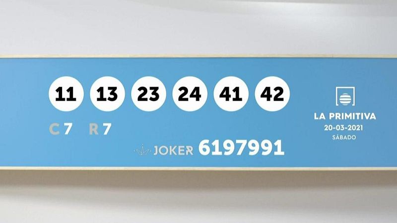Sorteo de la Lotería Primitiva y Joker del 20/03/2021 - Ver ahora