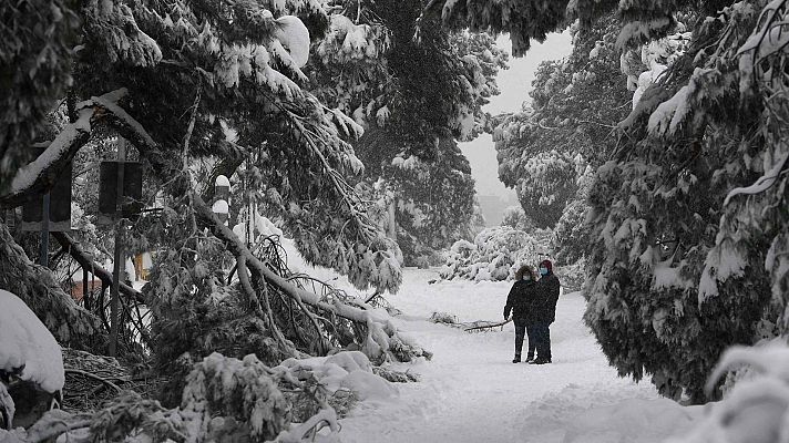 Telediario 1 - El Museo de Historia de Madrid elige a las fotografías finalistas del concurso sobre Filomena