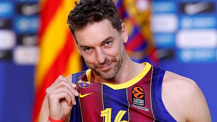 Telediario 1 - Pau Gasol, presentado por el Barça: "Tengo que coger ritmo"