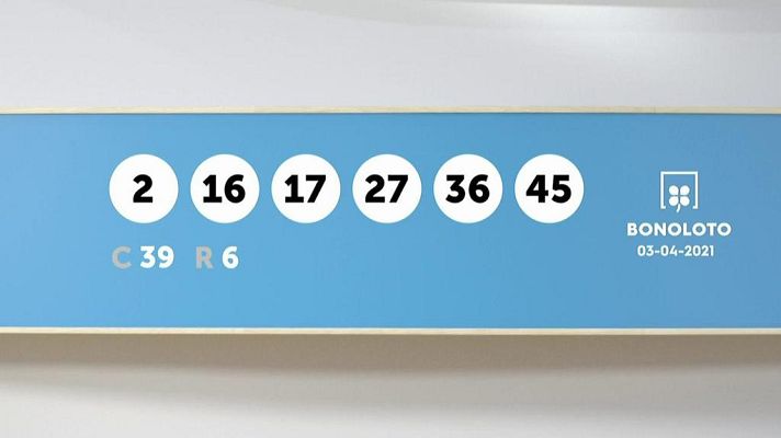 SELAE - Sorteo de la Bonoloto del 03/04/2021