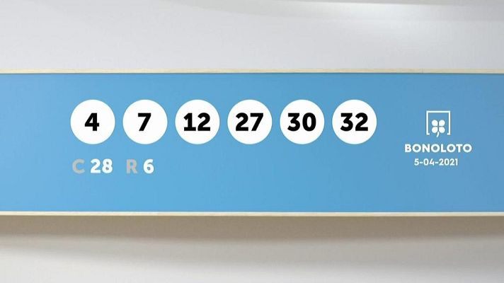 SELAE - Sorteo de la Lotería Bonoloto del 05/04/2021