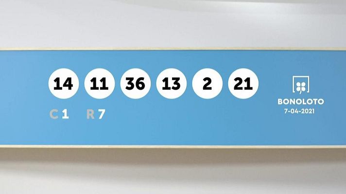 SELAE - Sorteo de la Lotería Bonoloto del 07/04/2021