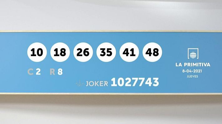 SELAE - Sorteo de la Lotería Primitiva y Joker del 08/04/2021