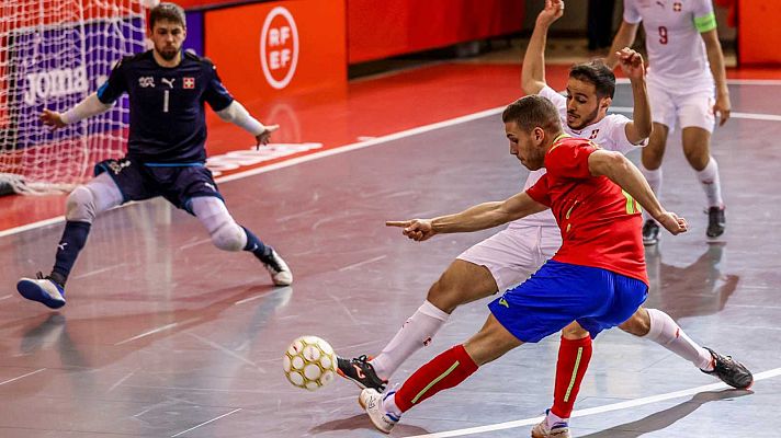 Telediario 1 - España golea a Suiza y continúa invicta en su camino hacia la Eurocopa de Fútbol Sala