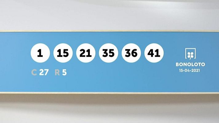 SELAE - Sorteo de la Lotería Bonoloto del 15/04/2021