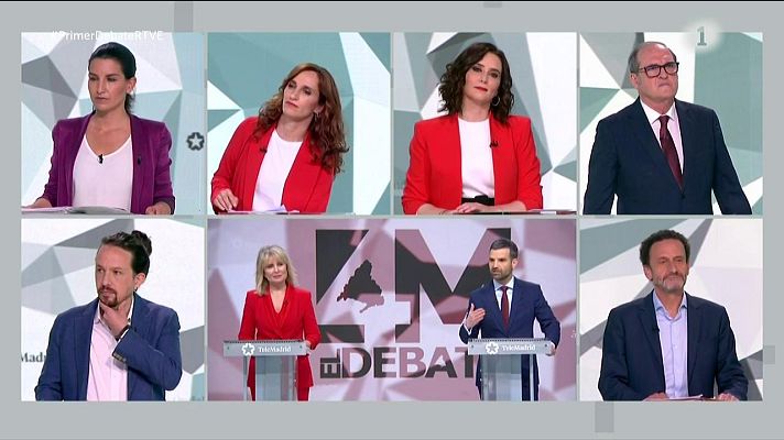 Especiales informativos - Debate electoral: primer minuto de presentación de los seis candidatos