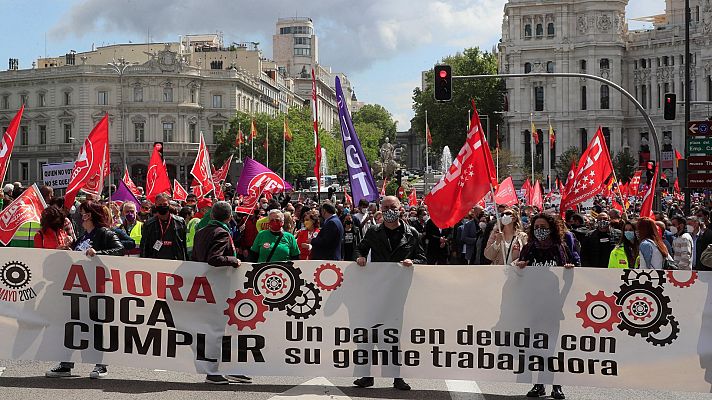 Telediario 1 - Los sindicatos piden la derogación de la reforma laboral