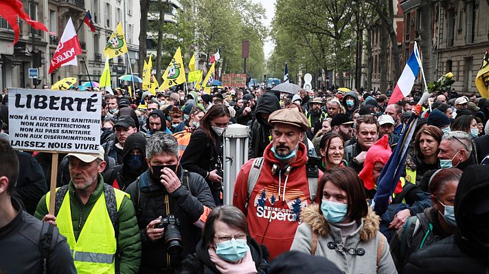 Telediario 1 - Manifestaciones por el Primero de Mayo alrededor del mundo a pesar de la pandemia