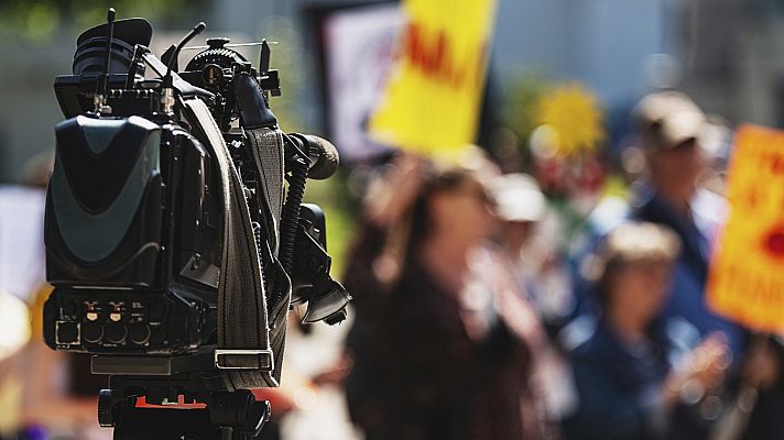 Telediario 1 - La precariedad laboral en el Día de la Libertad de Prensa