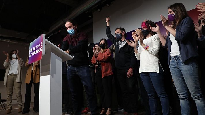 Telediario 1 - Las reacciones a la marcha de Iglesias: de la satisfacción de la derecha a la indiferencia de parte del PSOE