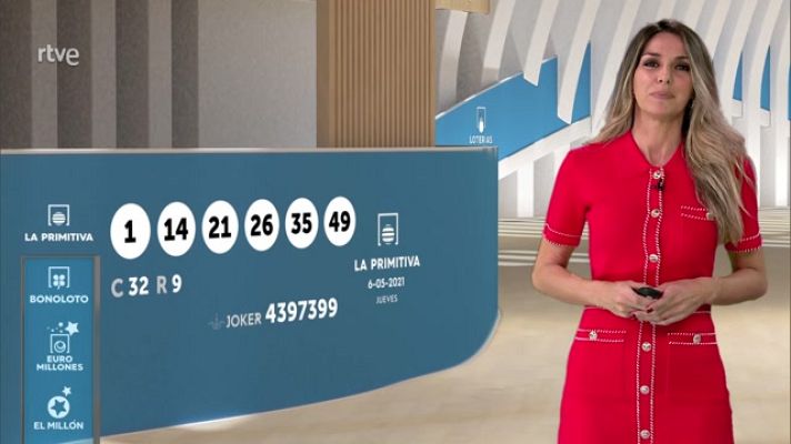 Loterías - Sorteo de la Lotería Nacional, Bonoloto, Primitiva y Jóker del 06/05/2021