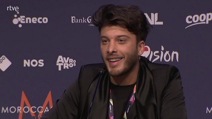 Eurovisión - Rueda de prensa de Blas Cantó tras el primer ensayo