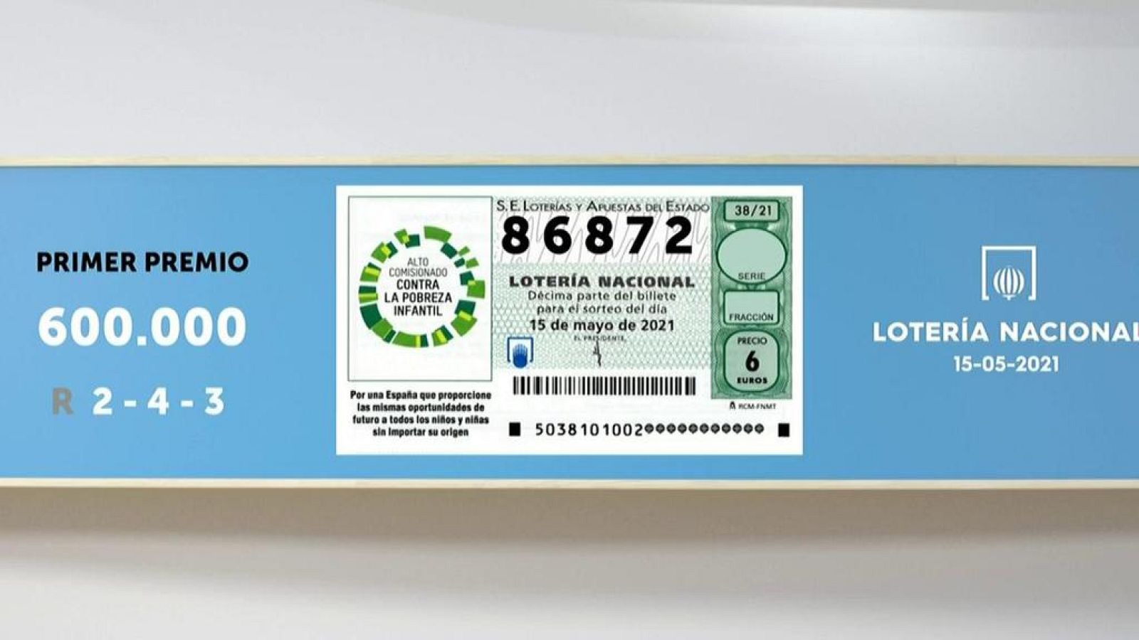 Sorteo de la Lotería Nacional del 15/05/2021 - Ver ahora