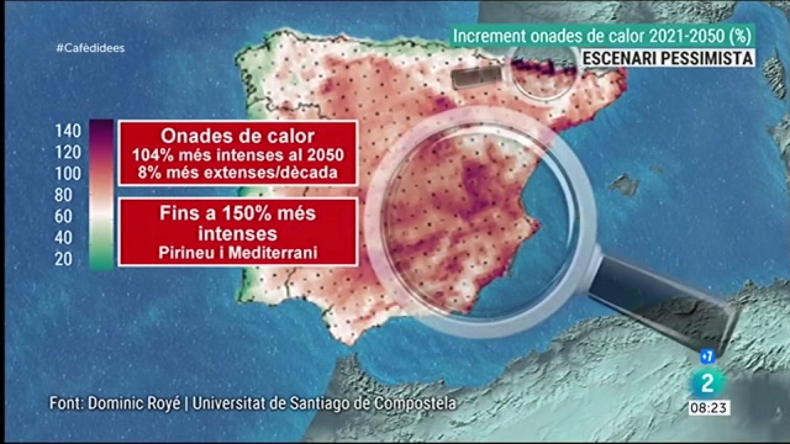 Cafè d'Idees - Onades de calor un 150% més intenses al 2050 - El temps | Veure