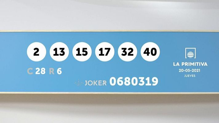 SELAE - Sorteo de la Lotería Primitiva y Joker del 20/05/2021