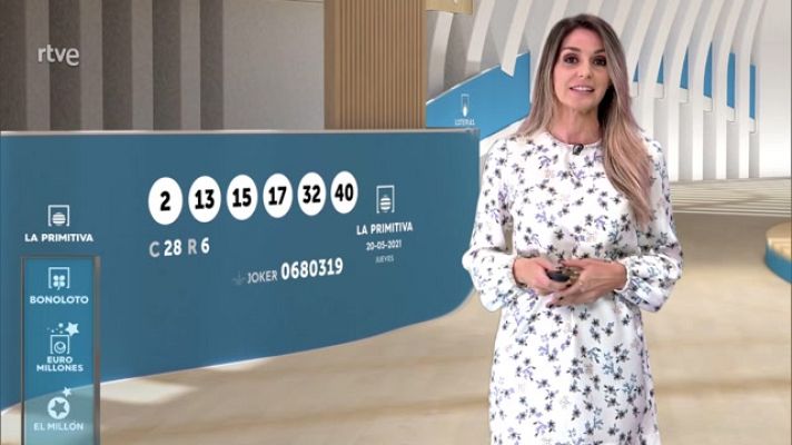 Loterías - Sorteo de la Lotería Nacional, Bonoloto, Primitiva y Jóker del 20/05/2021