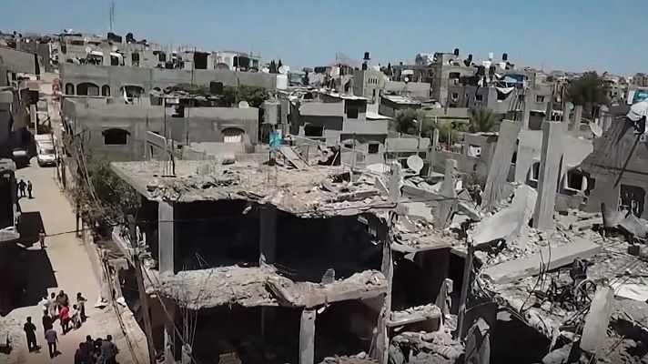 Telediario 1 - Las ruinas de Gaza tras los bombardeos vistas desde un dron