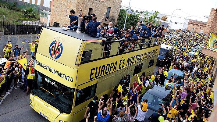 Telediario 1 - Villarreal se tiñe de amarillo para celebrar la Europa League