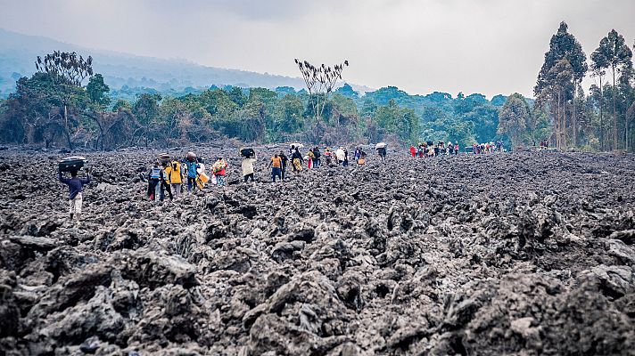 Telediario 1 - El drama de los desplazados en Congo: evacuadas miles de personas por la erupción del volcán Nyiragongo