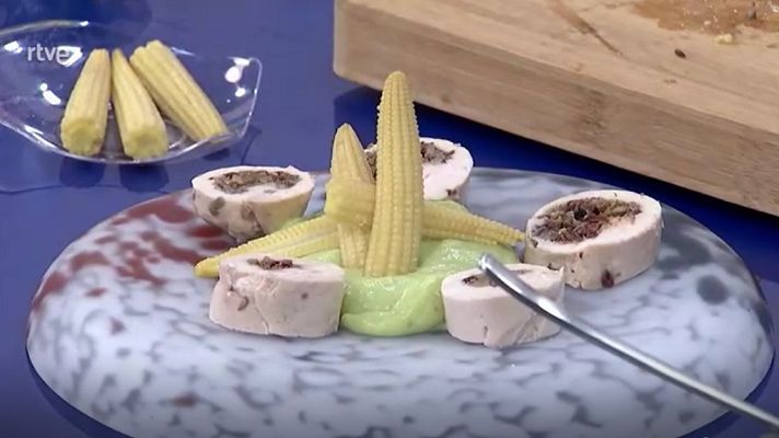 Como sapiens - Rollitos de pollo rellenos de jamón y champiñones