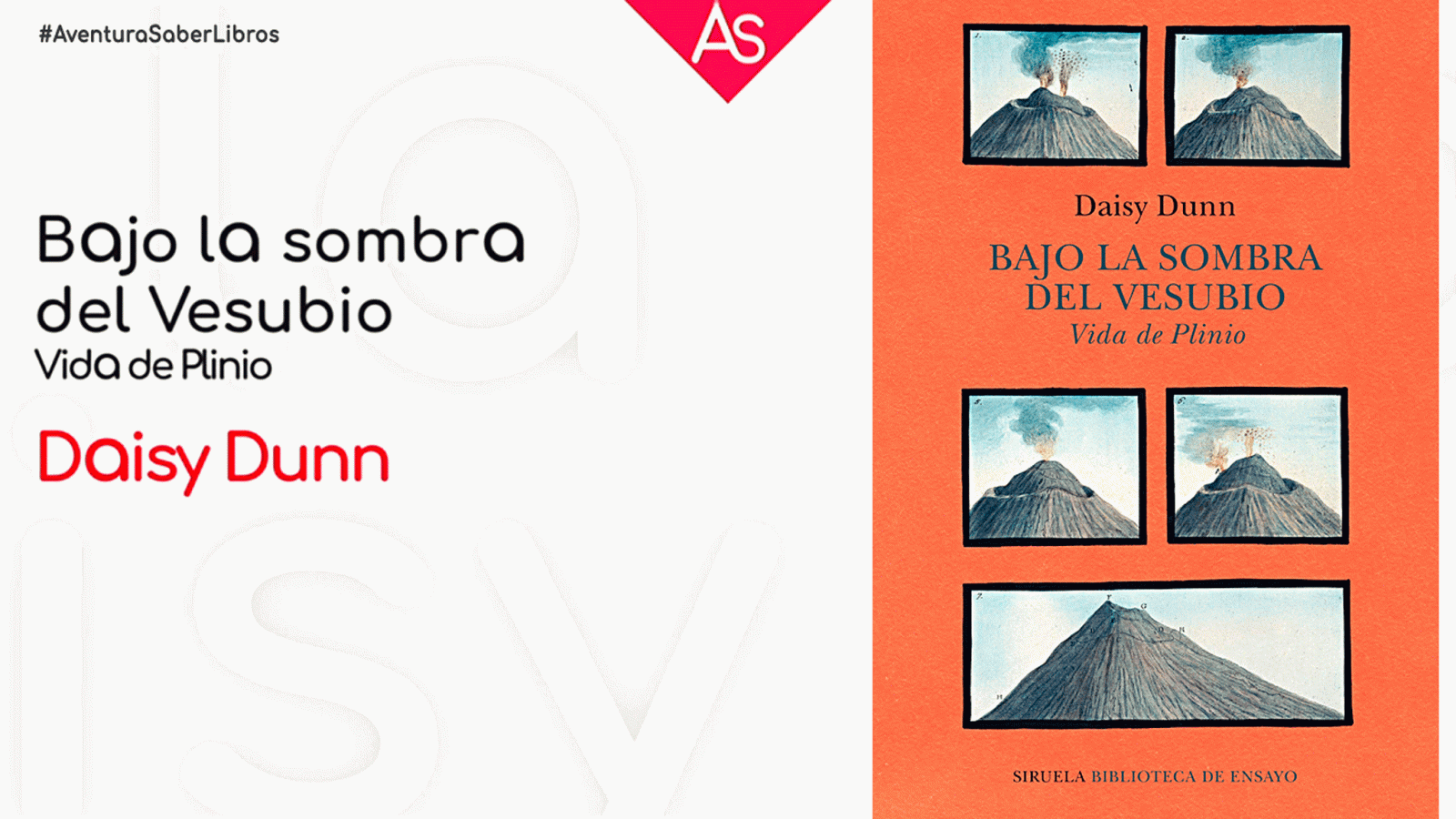 La aventura del saber Bajo la sombra del Vesubio vida de Plinio Daisy Dunn #AventuraSaberLibros