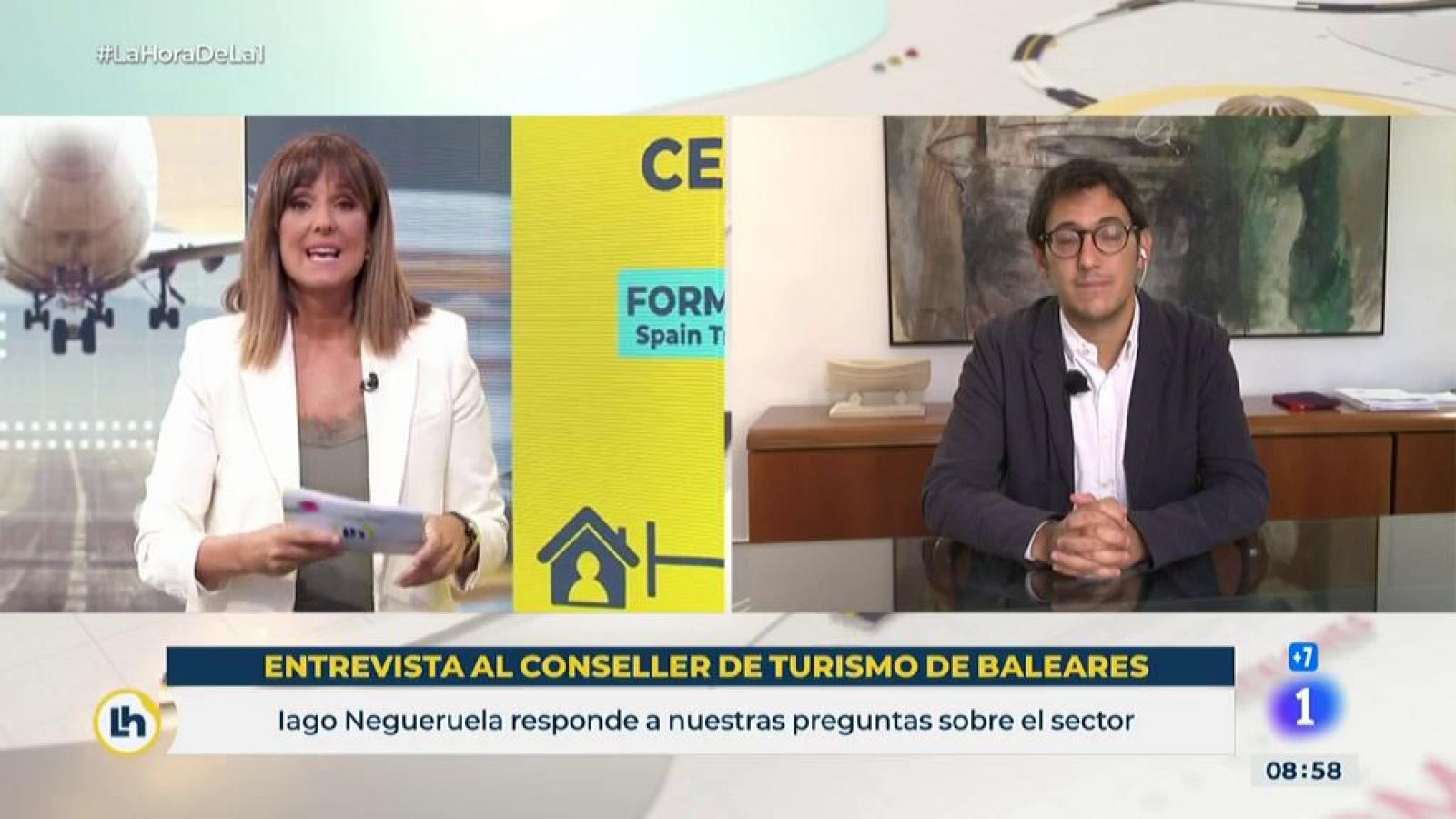 Negueruela afirma que Baleares cumple los requisitos de Reino Unido para el turismo - La hora de La 1 | Ver