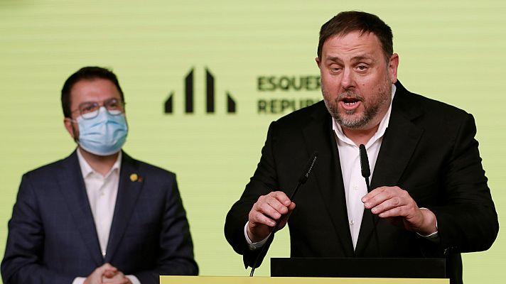 Telediario 1 - ERC defiende que Junqueras siempre ha apostado por el "diálogo" y Junts y la CUP le piden no renunciar a la vía unilateral