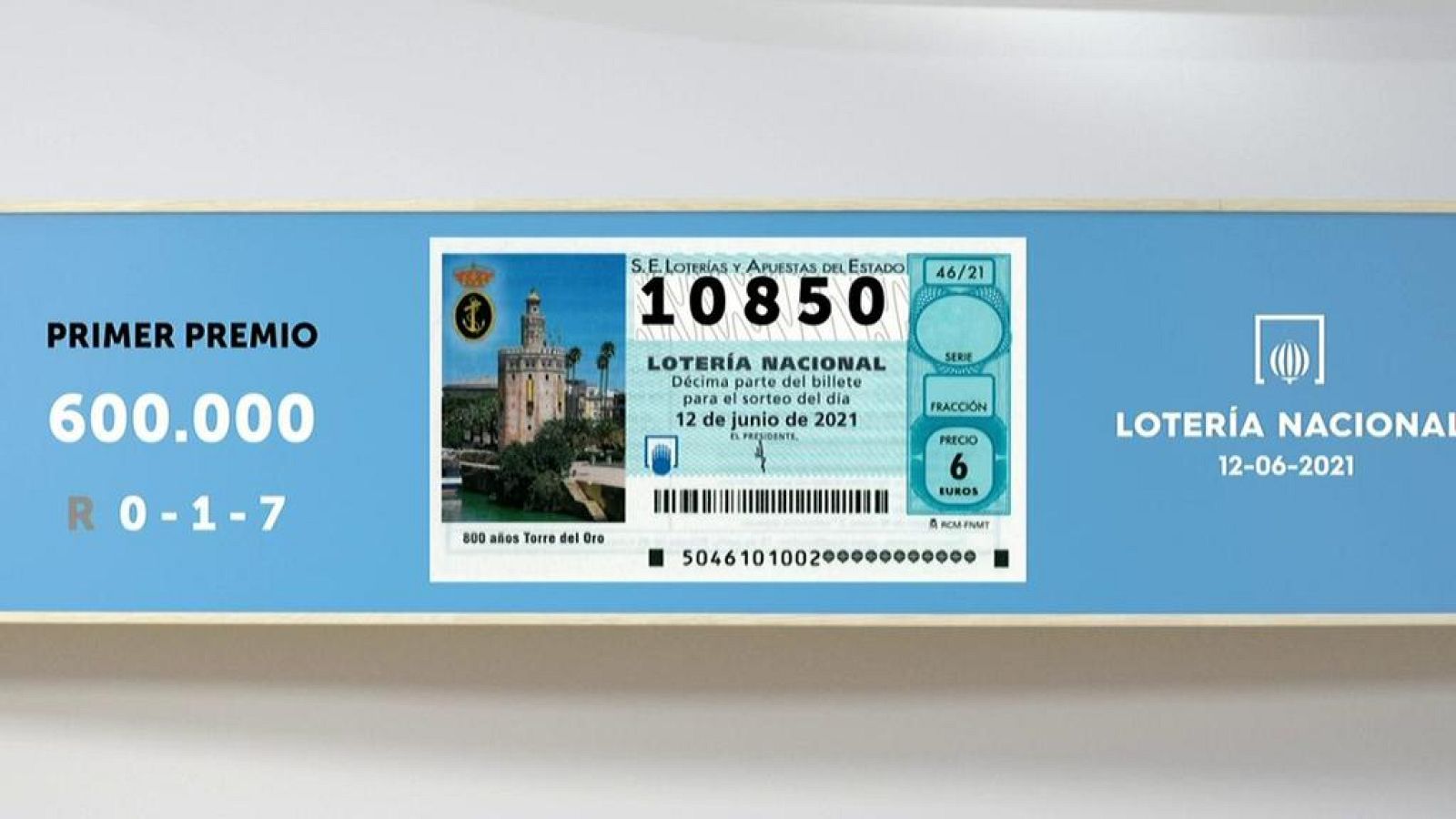 Sorteo de la Lotería Nacional del 12/06/2021 - Ver ahora