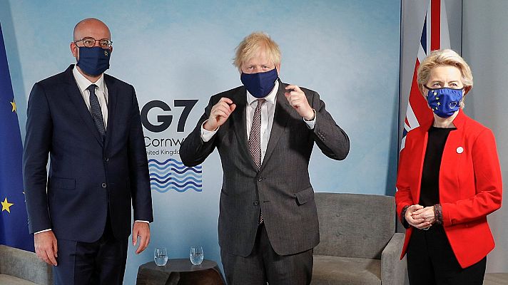 Telediario 1 - Johnson aprovecha el G7 para reunirse con los máximos representantes de la UE y tratar los desacuerdos en torno al 'Brexit'