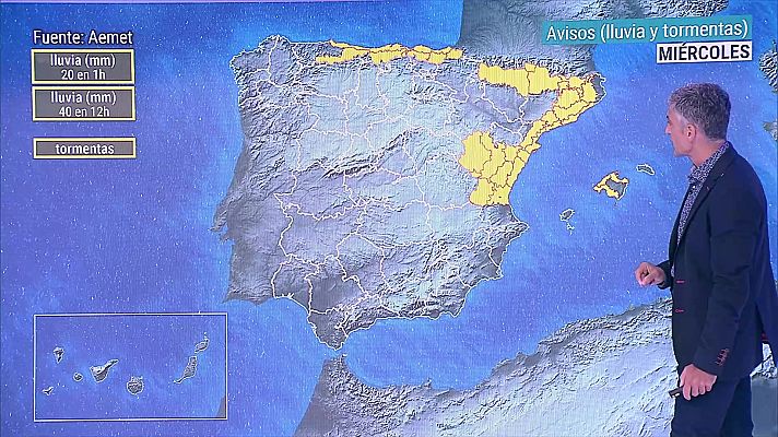 El tiempo - Precipitaciones persistentes y localmente fuertes en el Cantábrico oriental