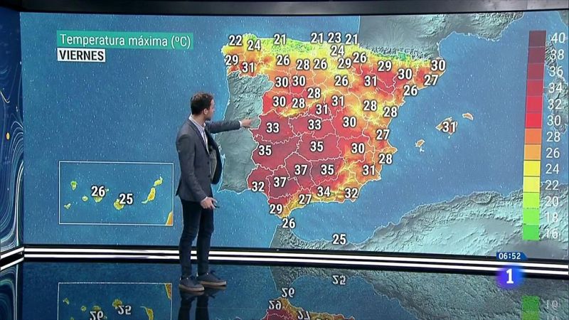 Aumento de temperaturas en el interior peninsular y Canarias - El tiempo | Ver