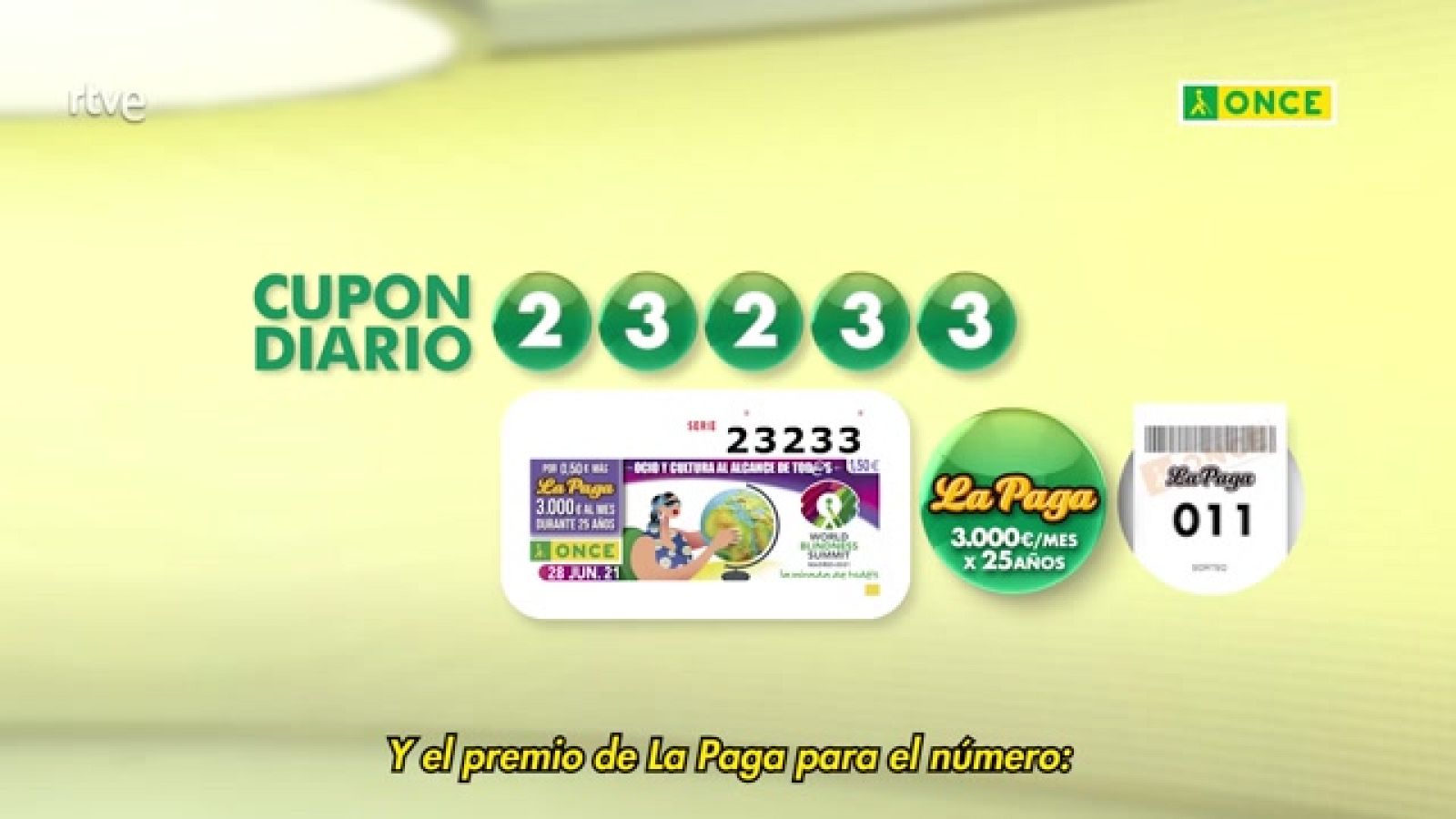 Sorteo ONCE - 28/06/21 - ver ahora