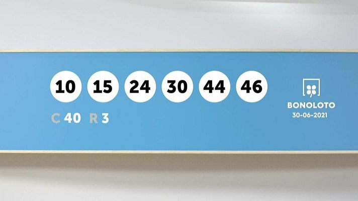 SELAE - Sorteo de la Lotería Bonoloto del 30/06/2021