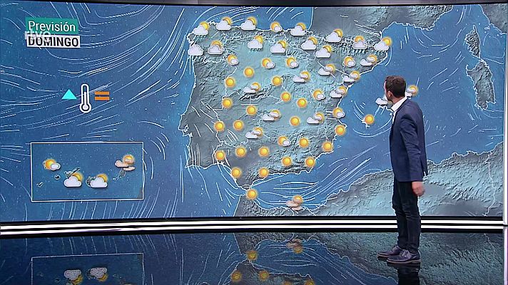 El tiempo - Algunos intervalos de viento fuerte en el litoral de Galicia y Canarias. Temperaturas significativamente altas en la mitad sur del área mediterránea