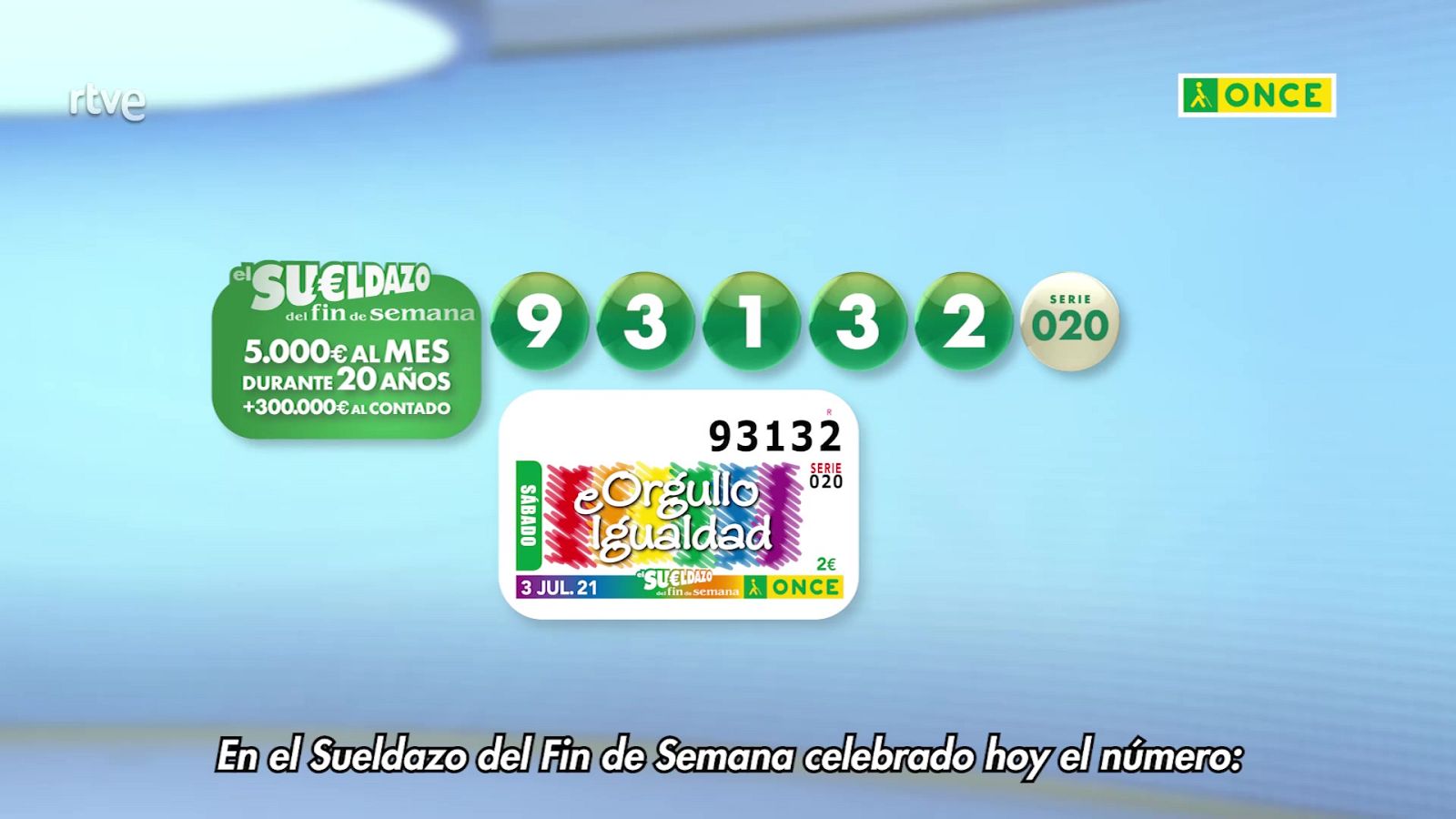 Sorteo ONCE - 03/07/21 - ver ahora