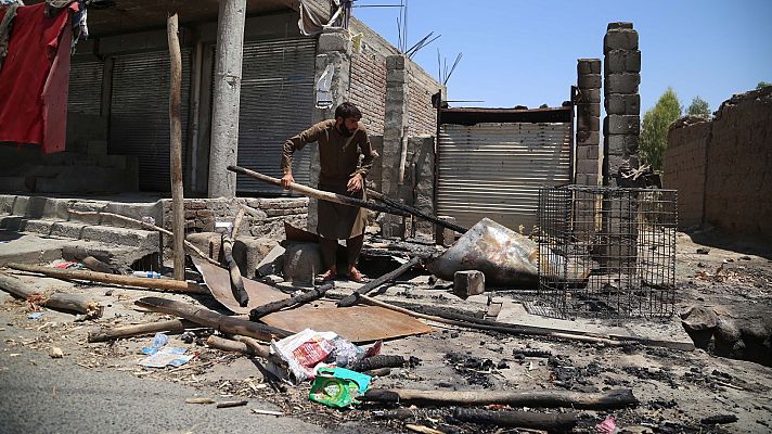 Telediario 1 - Los talibanes aseguran controlar ya el 85% del territorio de Afganistán