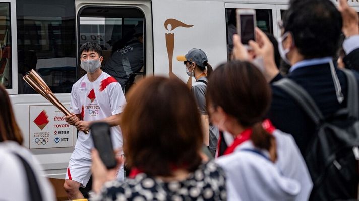 Telediario 1 - La antorcha olímpica recorre Tokio entre protestas