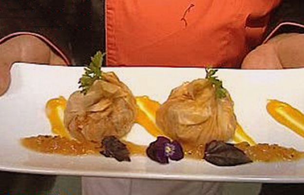 RTVE Cocina - Sacos de langostinos y puerros