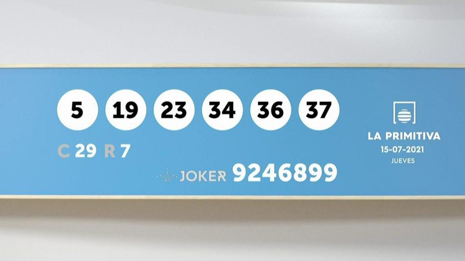 Sorteo de la Lotería Primitiva y Joker del 15/07/2021 - Ver ahora