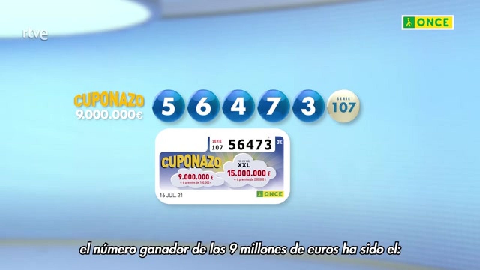 Sorteo ONCE - 16/07/21 - ver ahora